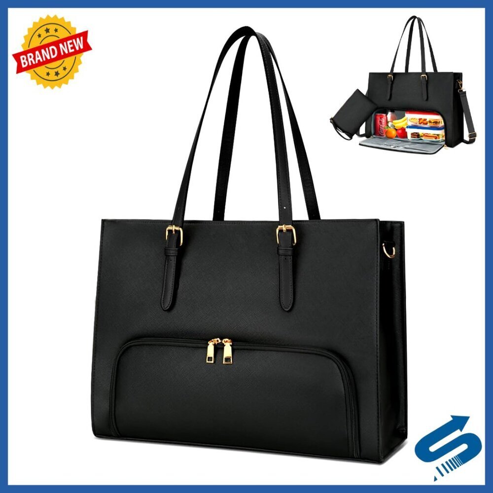 Insulated Lunch Tote Laptop Briefcase Professional Work Bag with Compartments